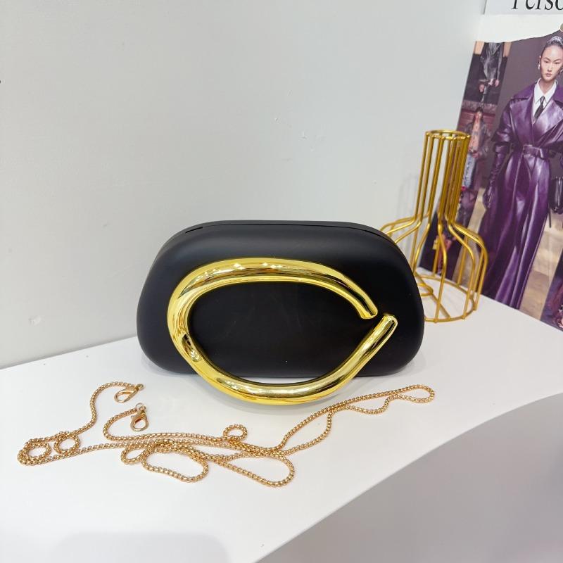 Trendy Classic Round Box Clutch Bag Dinner Bag Acrylic Bag Retro Metal Handle Shoulder Crossbody