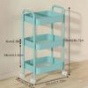 1pc Three-Tier Standing Storage Rack, Portable Kitchen Organizer - Large Capacity Durable Metal Cart for Living Room, Bathroom & Dormitory Use