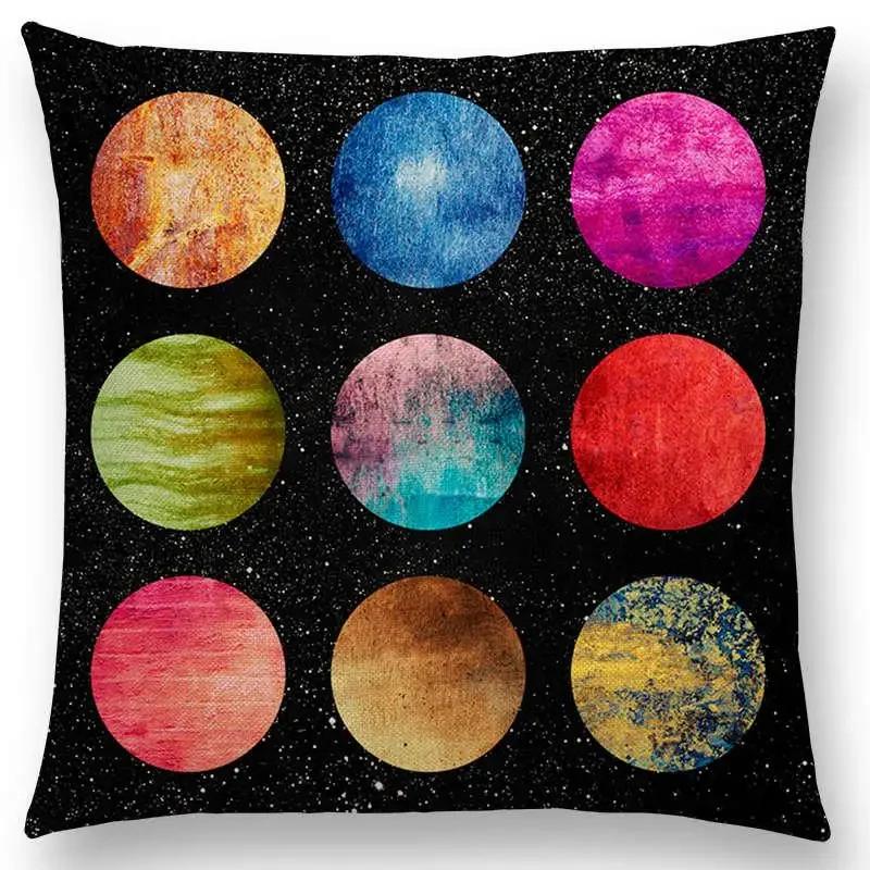 New Abstract Colourful Geometric Pattern Sweet Watercolor Dream Square Round Triangles Gorgeous Cushion Cover Throw Pillow Case