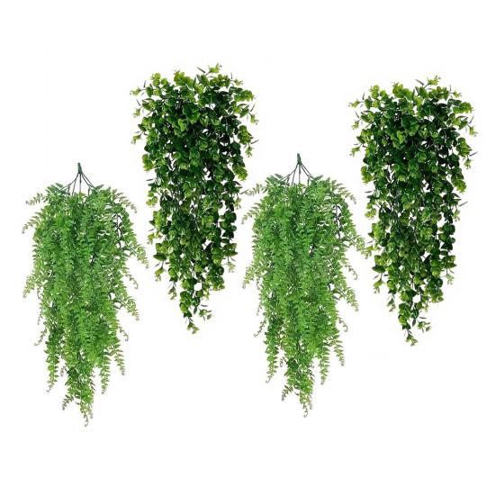Weatherproof Hanging Plants for Garden Artificial Plant Vines, Flexible Plastic Rattan Waterproof Fake Decorative Window Frames No