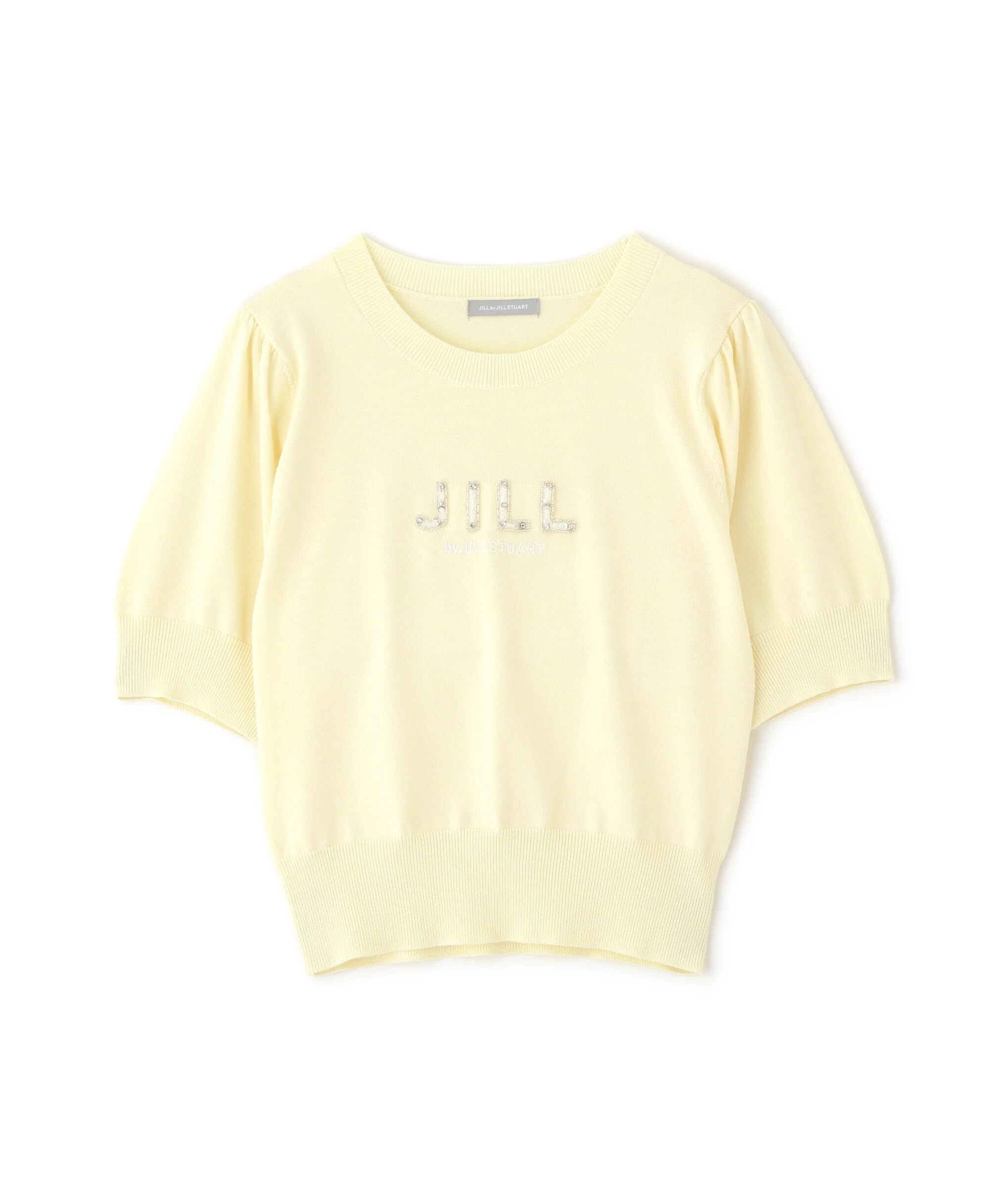 

Топ трикотажный Jill by Jill Stuart с рукавами-буфами и мини-логотипом из жемчуга, женский, желтый