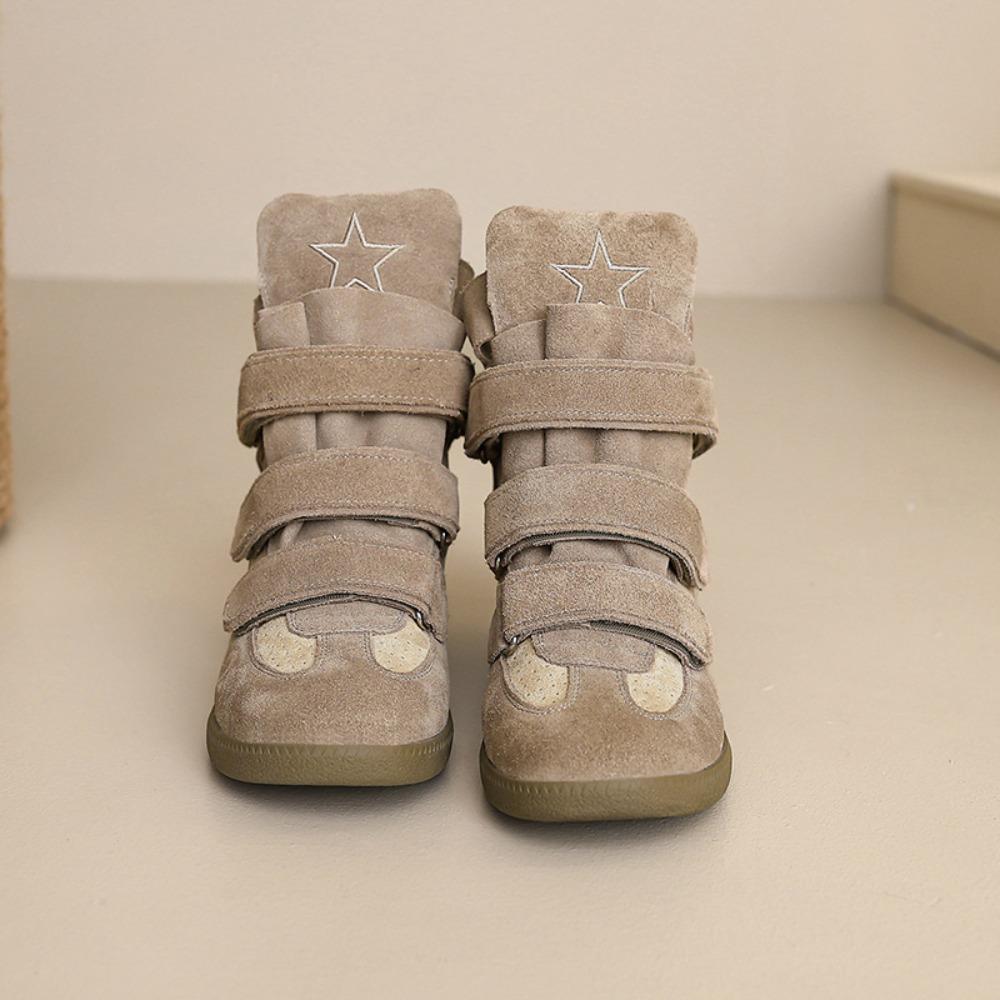 

Autumn and winter thick-soled small man inner height increase Velcro casual shoes high-top women s 40 зелений