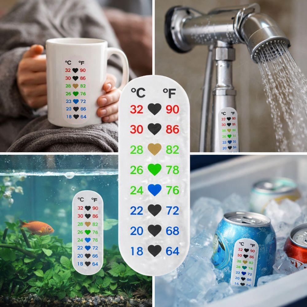 Sofortablesbares Fermentierglas Thermometer Aufkleber Herz 18-32 ℃ Farbwechsel Thermometer PET Wasserdicht Verfärbungs Thermometer