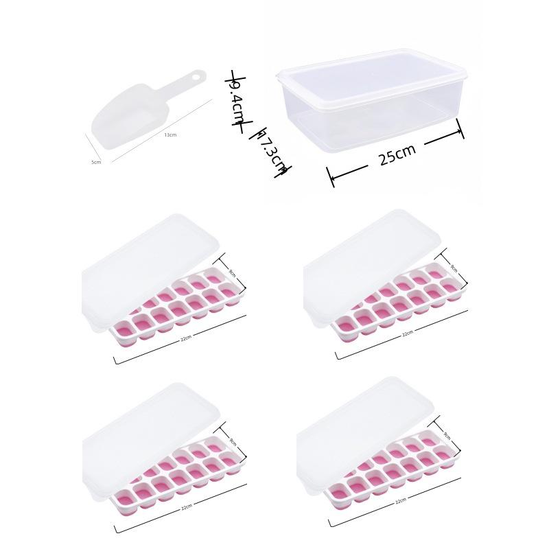 Cross-Border Ice Cube Tray - 14 Grids with Lid, Large Capacity Mold for Household Ice Storage