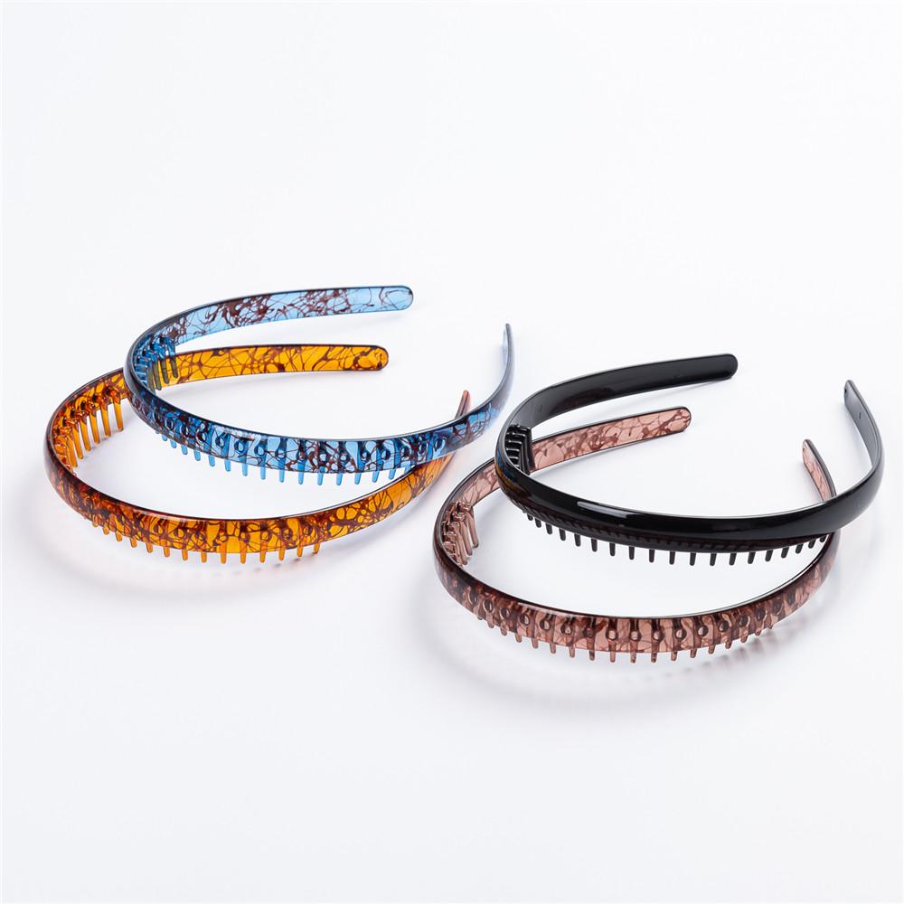 Nova Moda Elásticos Impermeáveis Faixas de Cabelo Aro de Cabelo Dentado para Adultos Grande Lavar o Rosto Larga Faixa de Cabelo de Plástico Inquebrável