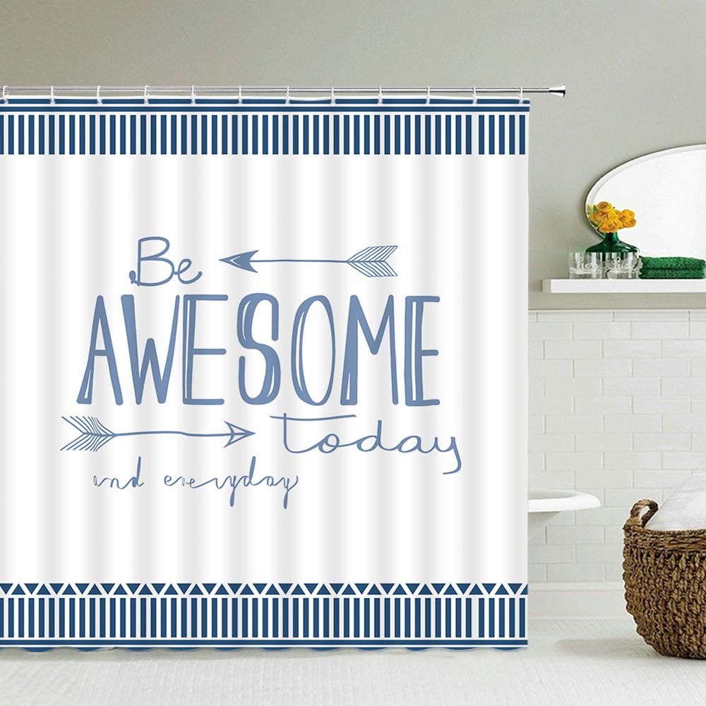 Bathroom Curtain Modern Simple Pattern Home Decor Waterproof Polyester Shower Curtains Bath Screen 180*180Cm & 180*200Cm