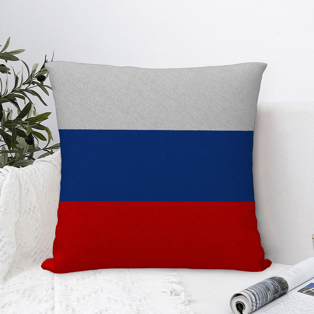 Russia Flag Print Pillow Case Sofa Decorative Home Double-sided Print Plush Square Throw Pillow Covers Cushion Decor Cover