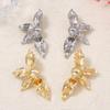 Retro Personalized Alloy Large Flower Earrings for Women Ladies Exaggerated Unique Texture Petal Drop Earrings Jewelry Wholesale
