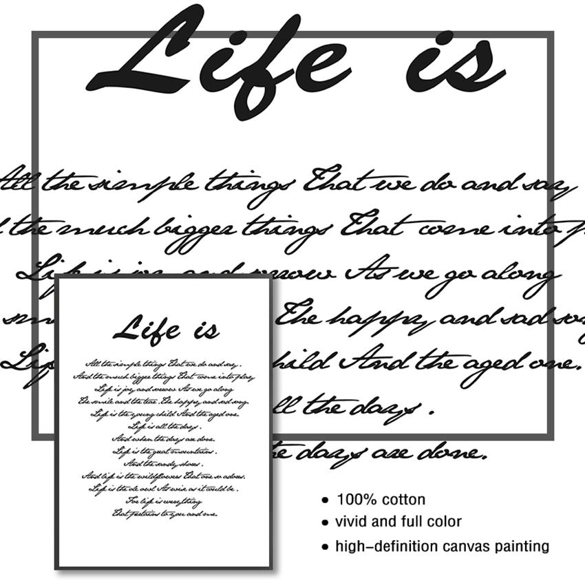 Simple Art Posters Home Decor Letters Print Canvas Painting Wall Art Fresh Minimalist for Living Room Picture