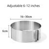 Stainless Steel Round Cake Mold Adjustable 6 To 12 Inches Height 6-15cm with Precise Scale Mold Baking Ring for Mousse Baking