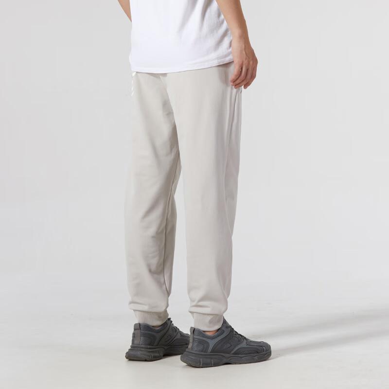 Li Ning Badminton Series FW23 Logo Print Elastic Waistband Tapered Mid-Rise Knitted Sports Pants Unisex Pants Gray AKLT833-4