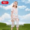 Hodo Kids 100% Cotton Mesh Short Sleeve Capri Pajama Set