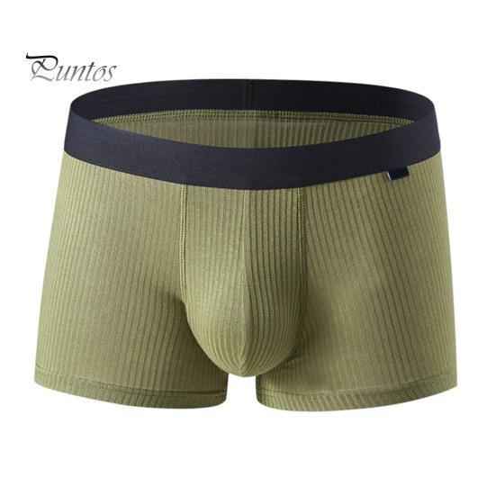 Pánské boxerské spodní prádlo Středně pas, U-konvexní žebrované šortky Kalhotky Prodyšné Elastické Pohodlné spodky
