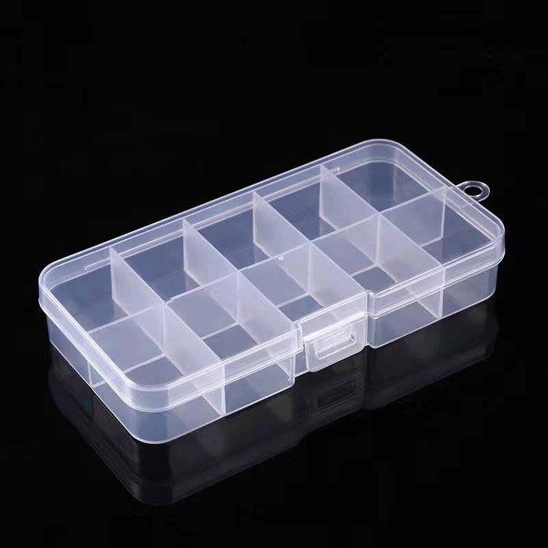 

Multisize Anti-Stringing Grid Storage Box for Jewelry and Parts with Slotted Beaded Compartments