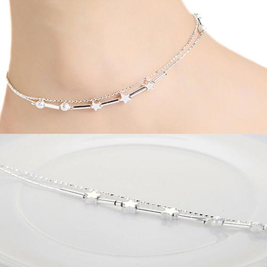 Anklet Exquisite Adjustable Women Star Heart Beads Pendant Foot Bracelet for Shopping