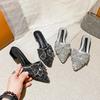 New Women Summer Shoes Fashion Slipper Bling Bowknot Casual Slides Girl Mules Shoes