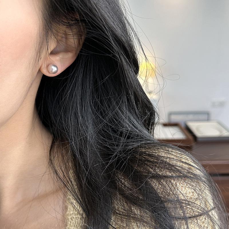 Sugar Cube Home s999 Sterling Silver Gentle Manta Rose Pearl Stud Earrings Light Luxury Earrings Earrings 2025