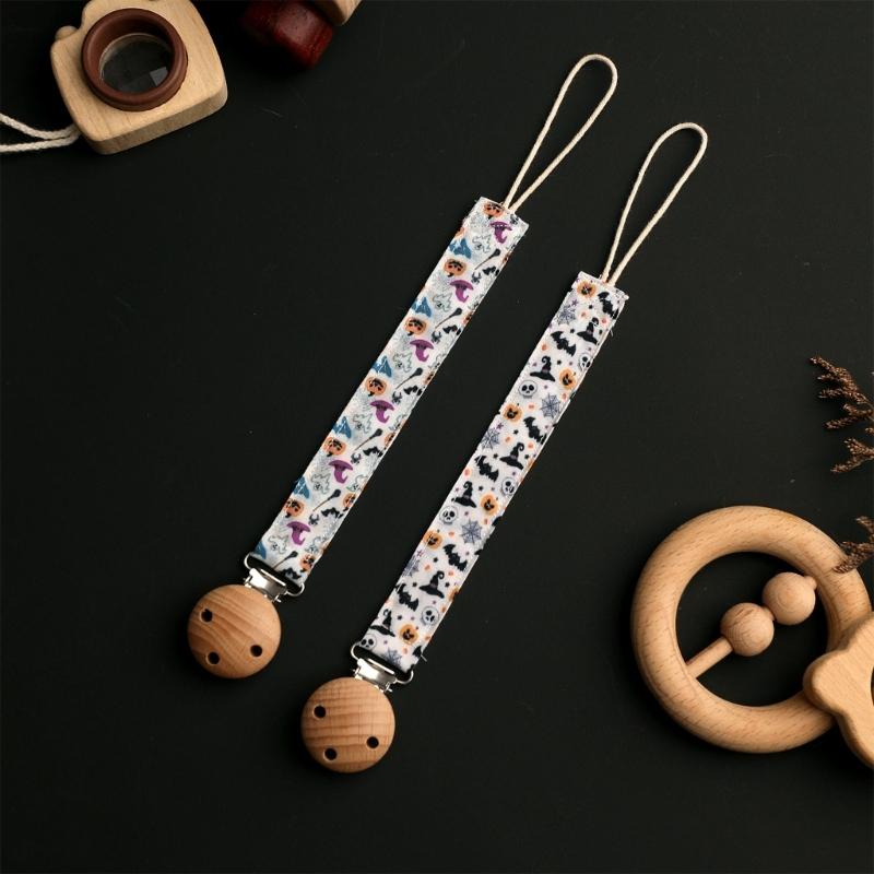 Halloween Baby Pacifier Clip Chain Belt Nipple Holder Strap Lost Prevention Design for Infants Toddler Prevents Loss