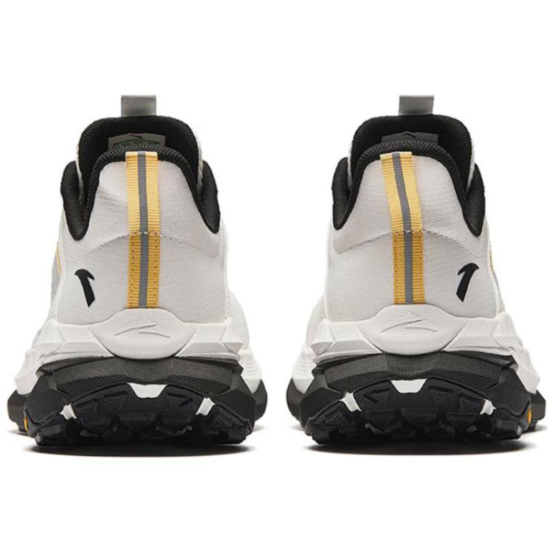 Anta Cushioning, Wear Resistant Low Top Running Shoes Men's White Black Yellow Sneakers 112425510-5