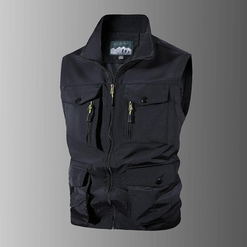 

Multi Bag Coat Men s Outdoor Casual Stand Collar Coat Workwear Jacket, Camisole Coat L/62-70KG