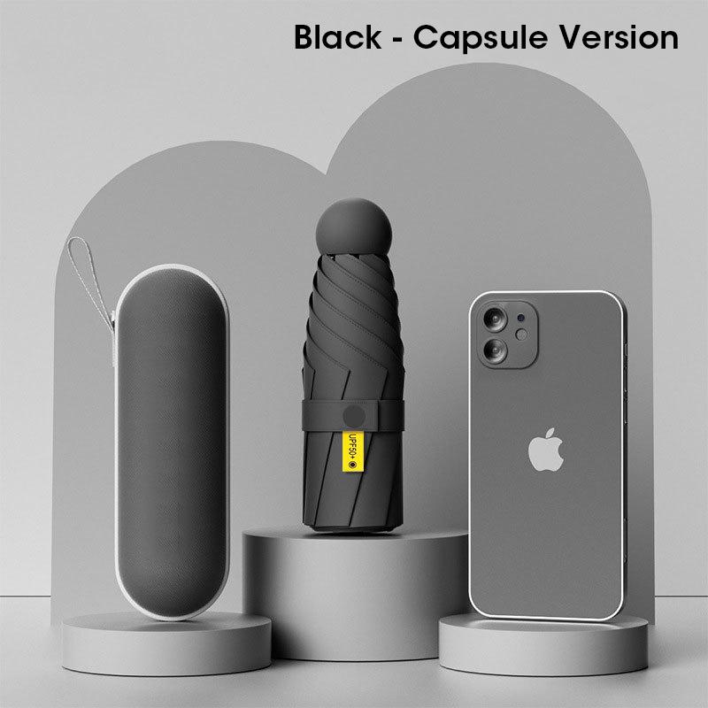 Mini Capsule Travel Umbrella Windproof Sun Rain Proof UV Protection Portable Compact Lightweight for Women Men