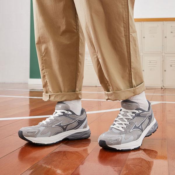 Mizuno Racer S Retro Trend Low-Top Casual Training Long-Distance Short-Distance Urban Commuting Running Shoes Unisex Sneaker Silver Gray D1GH223509