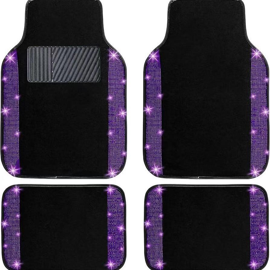 Crystal Velvet Non-Slip Car Floor Mats - Dirt & Wear-Resistant, Easy To Clean.