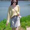 Ice Silk High-end Sequin Knitted Cardigan Women's Summer New Hollow Tulle Sunscreen Outerwear Blouse Top