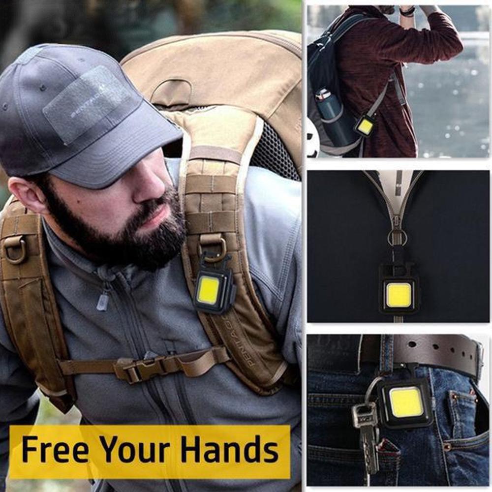 1PC Mini LED COB Flashlight, Rechargeable Keychain Small Flash Light, Portable Emergency