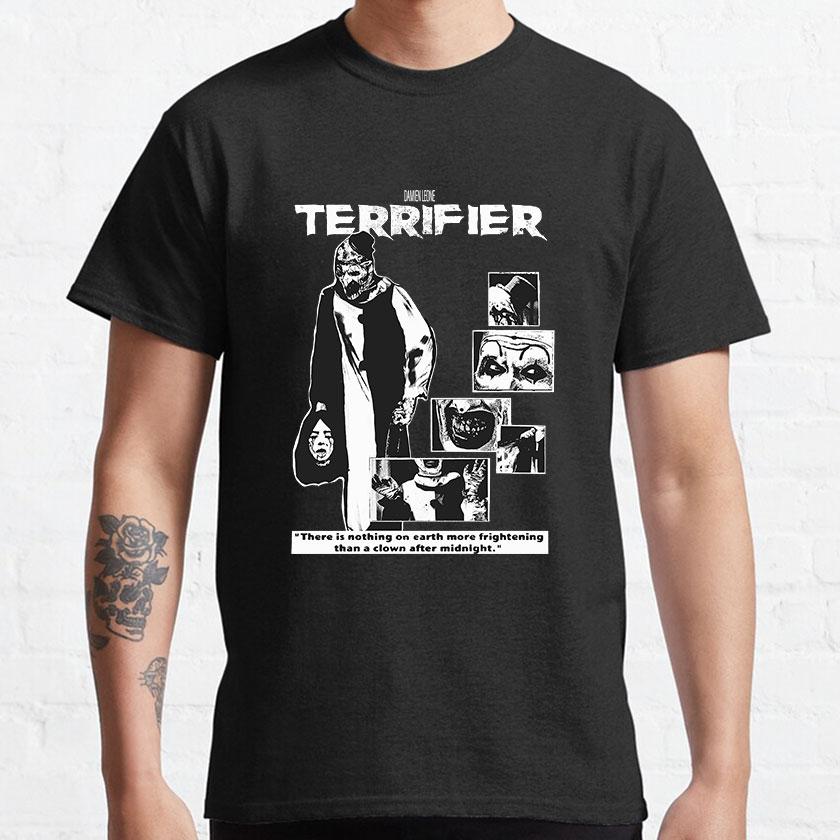 The Clown Art horror movie terrifier 2 slasher film scary halloween scream film killer clown 100 cotton printed t shirt for Unisex