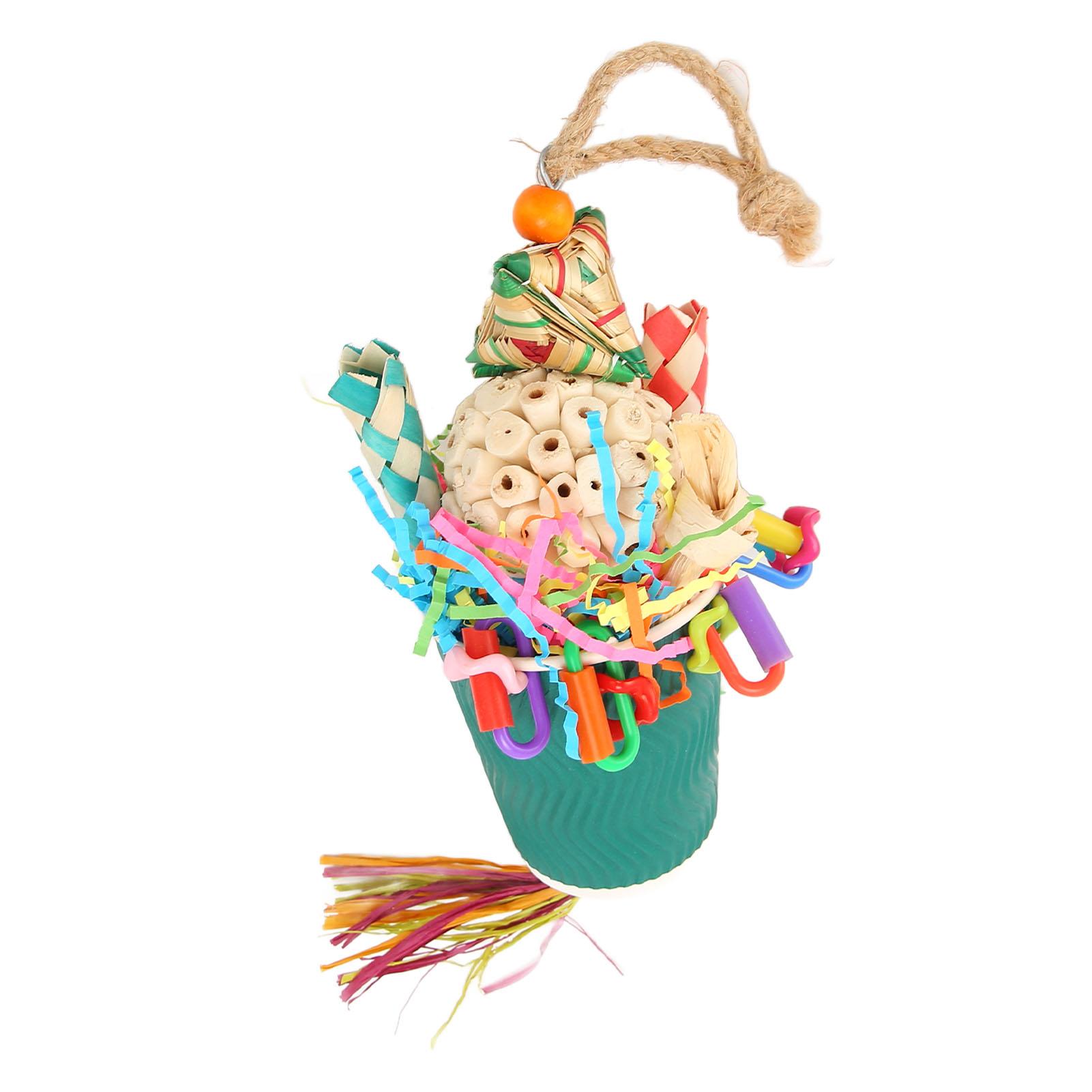 

Foraging Trap Cup Bird Toy Interactive Fun Colorful Parrot Foraging Toy for Parakeet Conure Cockatiels Budgie Lovebirds