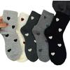 Women's Mid-Calf Angora Socks: Gray with Bow, Japanese-Inspired, Versatile & Breathable, Red Long Design for Autumn/Winter.