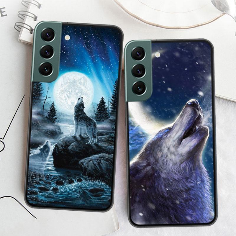 Snow White Blue Eyes Wolf Phone Case For Samsung Galaxy A12 A22 A32 A42 A52 A72 A54 A34 A24 A14 A73 A53 A33 A23 A13 5G F52 F62 C