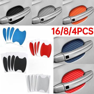 16/8/4 Stuks Beschermfolie voor Autodeurklink, Koolstofvezel Stickers, Krasbestendige Covers, Buitenkant Accessoires