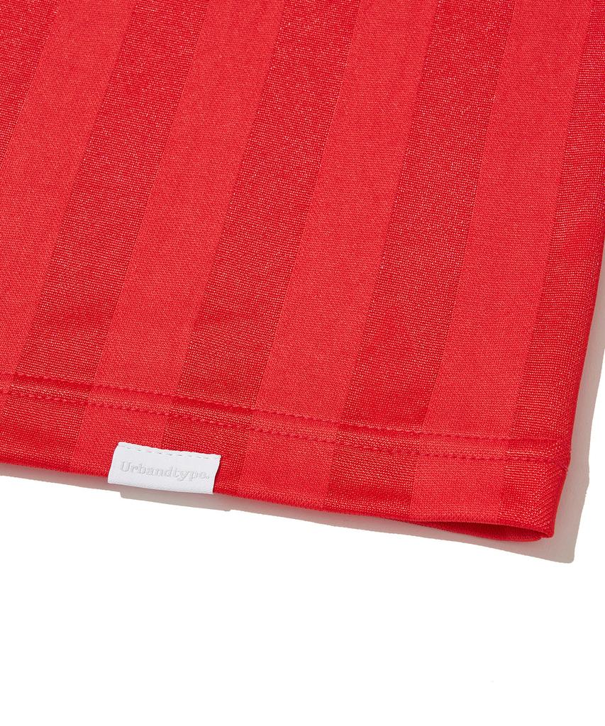 URBANDTYPE Retro Striped Soccer Jersey T-Shirt_Red