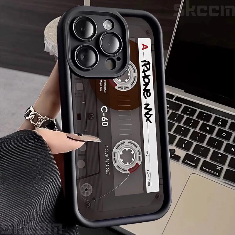 Lucky Tape Print Silicone Soft Phone Case For iPhone 16 Pro Max 15 14 13 12 11 X XS XR 7 8 16 Plus Matte Shockproof Back Cover