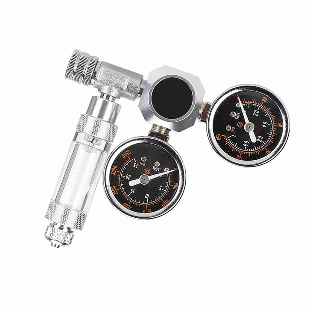 CO2 Regulator Aquarium Dual Gauge Display with Bubble Counter and Check Valve