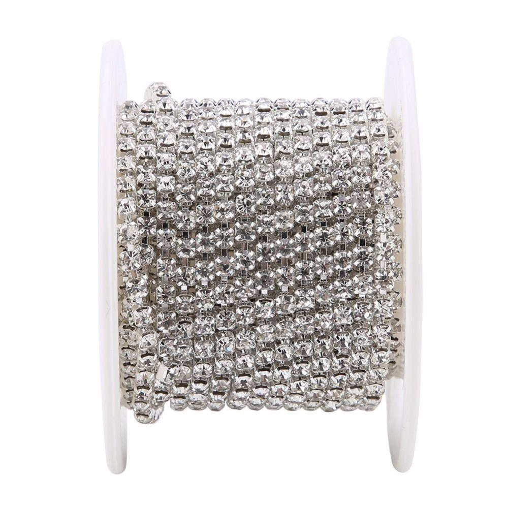 1pcs SS12 Rhinestone Chain Roll 10 Yards Close Cup Chain Trim Crystal Rhinestone Chain Sewing