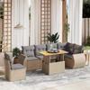 VidaXL Garden Lounge Set with Cushions 7 Pcs, Patio Sofas, Patio Furniture Set, Outdoor Furniture, Beige 3272221