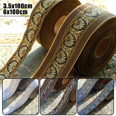 35/60mm Breite Polyester Ethnische Stickerei Spitzenbesatz Vintage Stoffband DIY Kleidung Tasche Vorhang Nähen Bastelzubehör