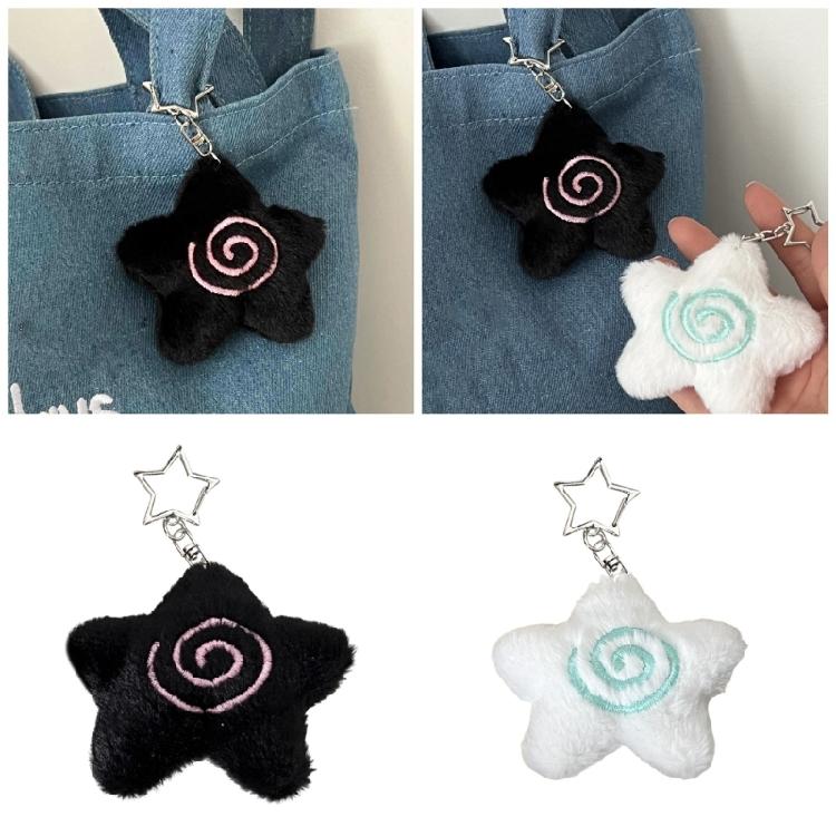 Eleganter Seestern Schlüsselanhänger Weiche Plüschmaterialien Taschenanhänger Unisex Dekoration für Schüler Freunde Tägliche Nutzung Schmuckstück