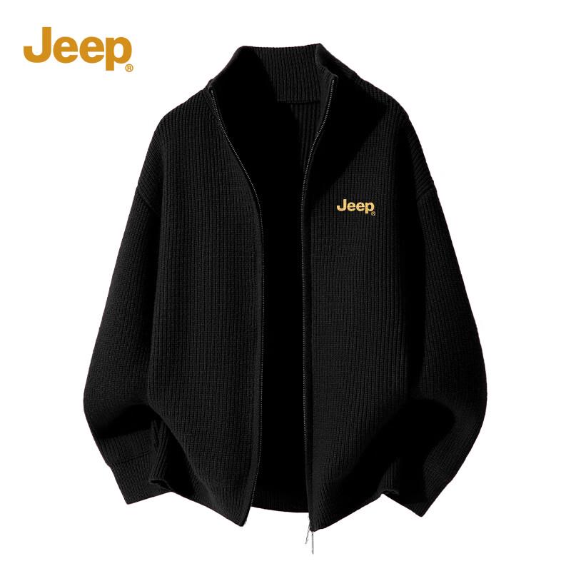 JEEP Men s Heavyweight Knit Stand-Collar Cardigan Jacket M
