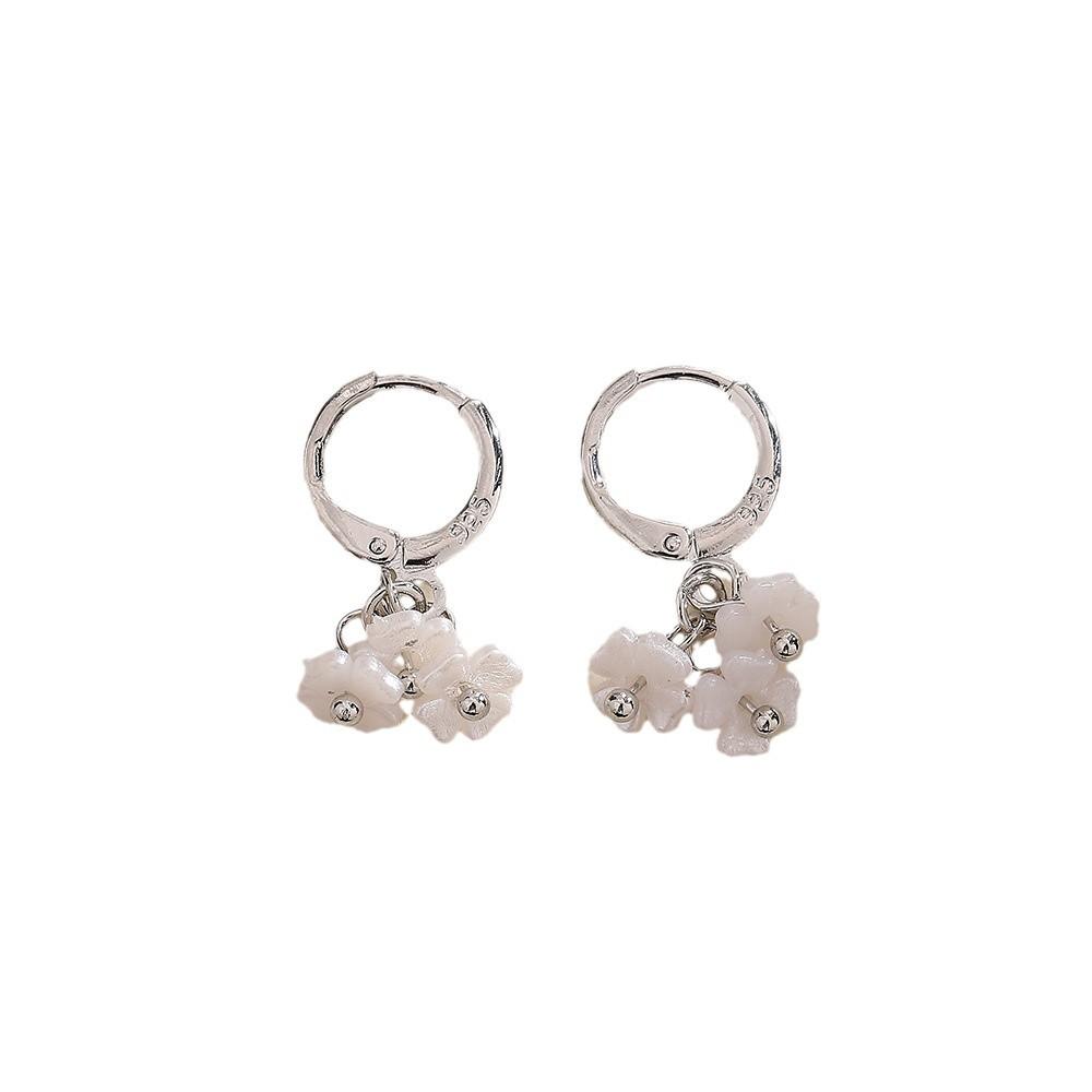 Colorful Flower Ear Buckle Exquisite Flower Earrings Fashionable And Sweet Pastoral Pearlescent Glossy Flower Earrings