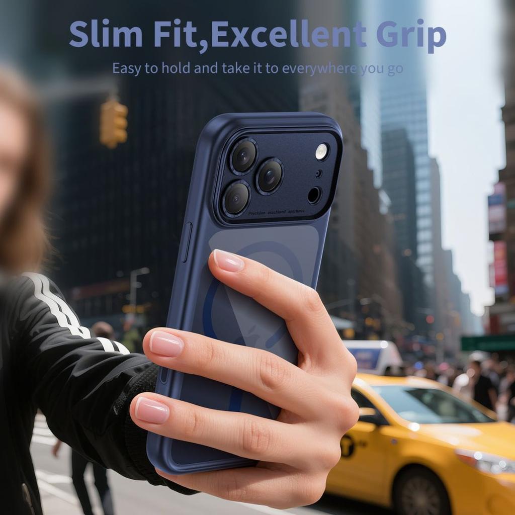 Etui case na iPhone 17 Pro Max Magpeak Magsafe CC - przezroczysto-granatowe