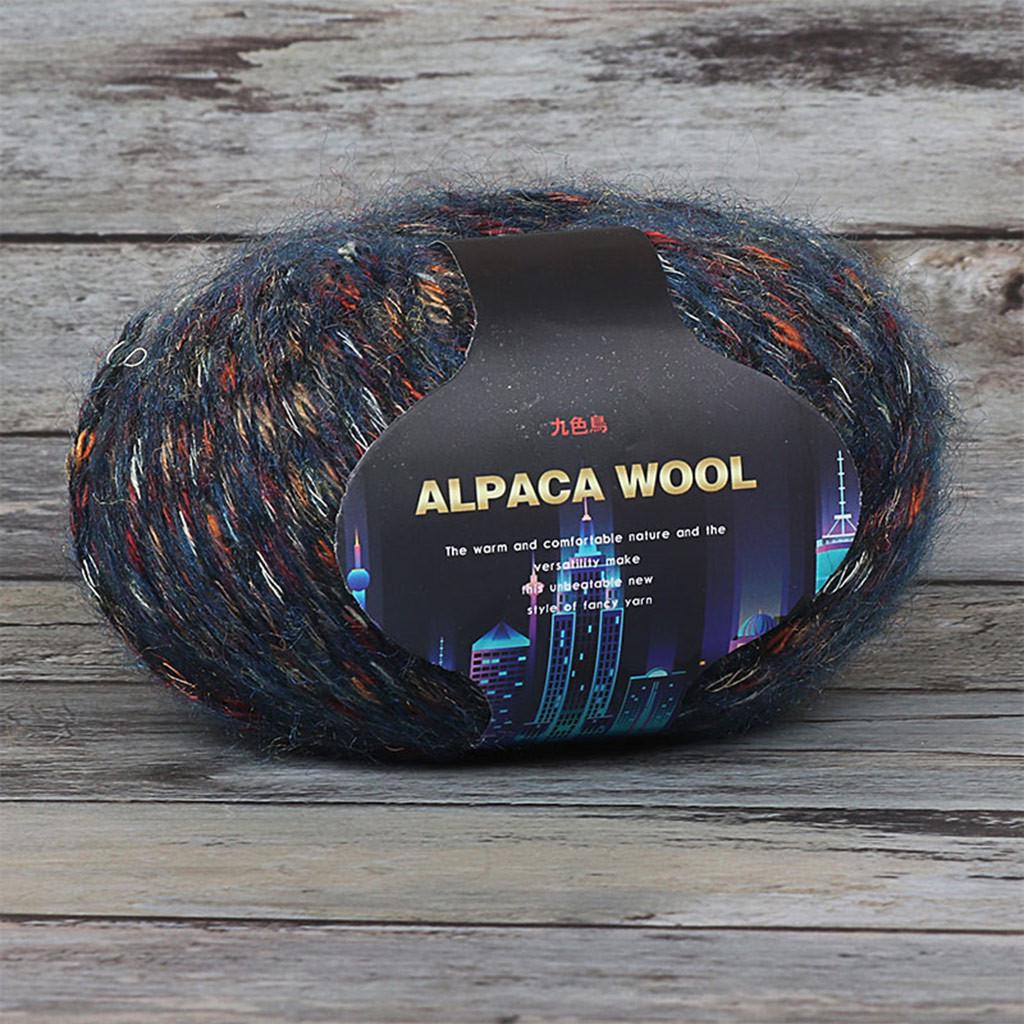 Colorful Alpacawool Hand-Knitted Coat Sweater Scarf Line In The Thick Wool