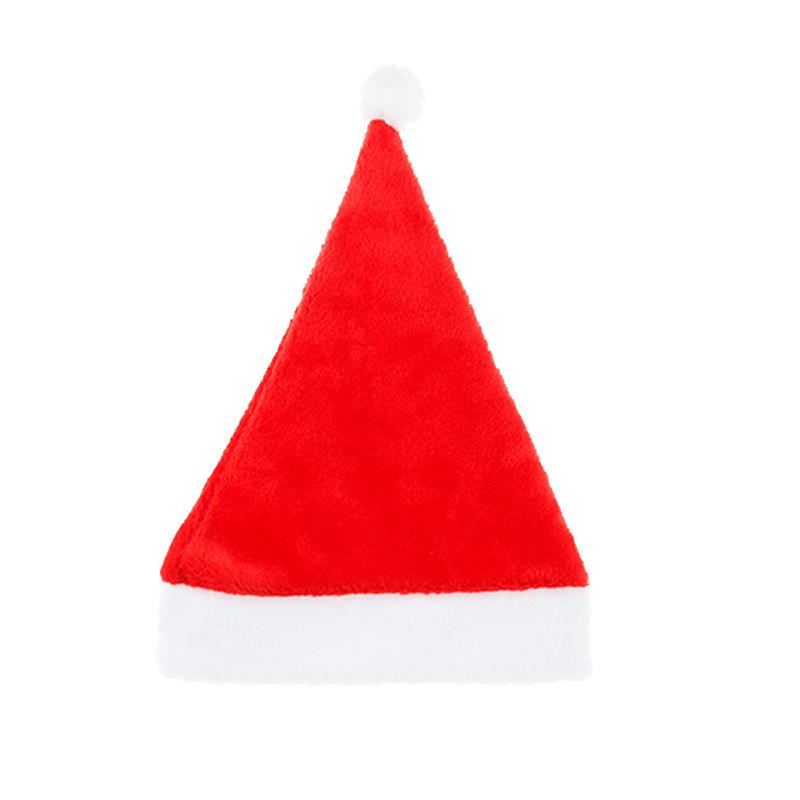 

Очень толстая красная шапка Санты из короткого плюша для взрослых и детей - Костюм для рождественской и новогодней вечеринки