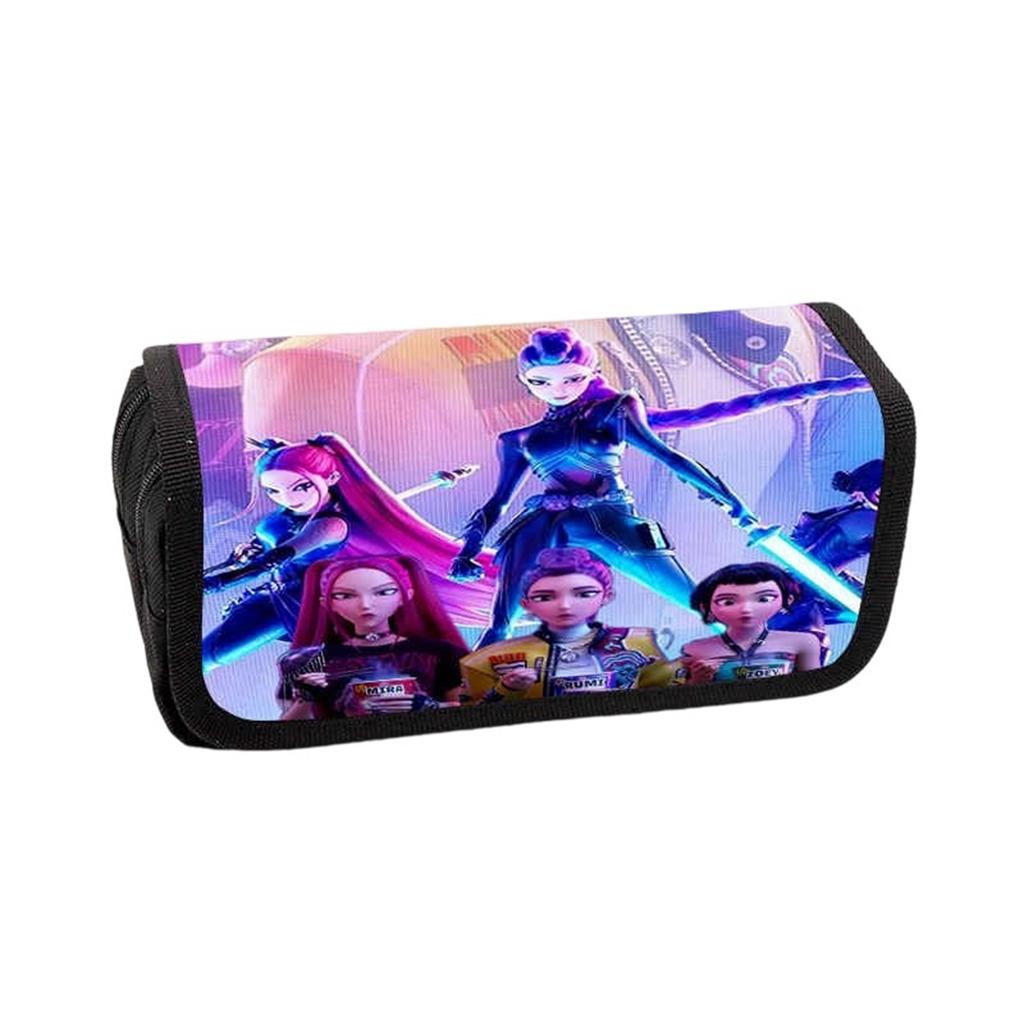 Pencil Case Pencil Case For Primary And Secondary School Students Water-Resistant Printed Cartoon Large Capacity Lid Pencil Case