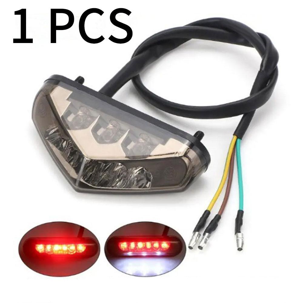 

Mini Motorcycle LED Tail License Light 12V Rear Brake Lamp For Pit Dirt Bike ATV Chopper Scooter Cruiser Number Plate Taillight 1pc Smoked MTWD01