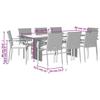 VidaXL Ensemble à Manger de Jardin avec Coussins 9 pcs, Table et Chaise de Terrasse, Meubles de Patio, Mobilier d'Extérieur, 3213495
