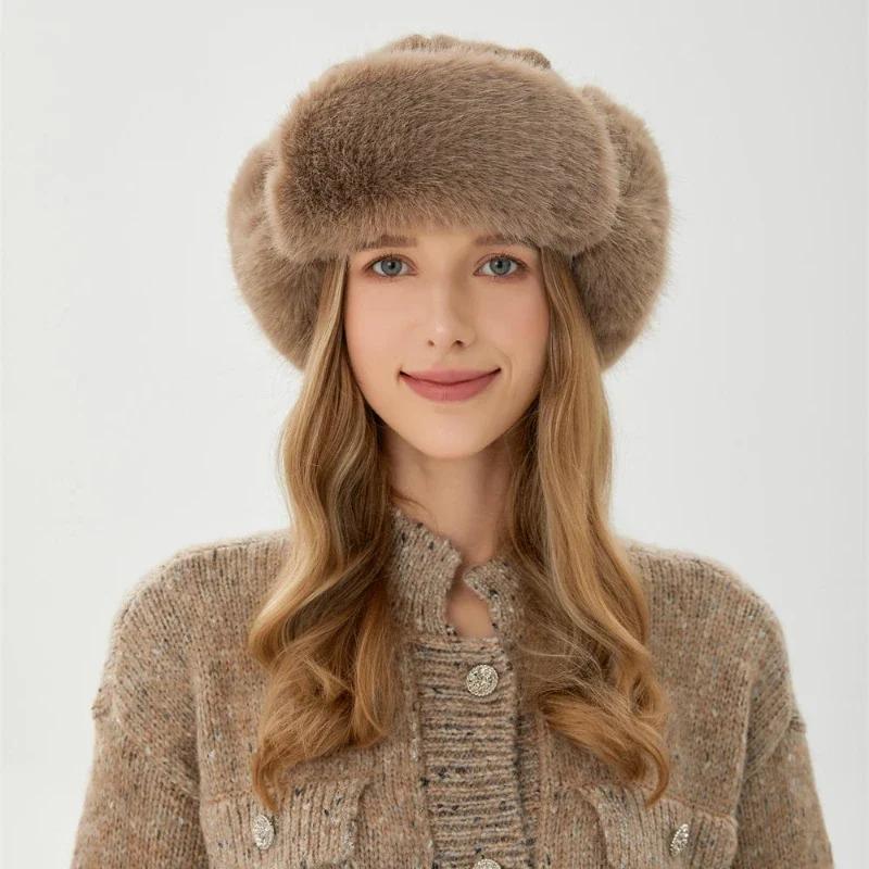 Waterproof Women'S Winter Trapper Aviator Trooper Hats Earflap Warm Russian Hat Ski Bomber Cap Knit Ear Protectors Ushanka Hats